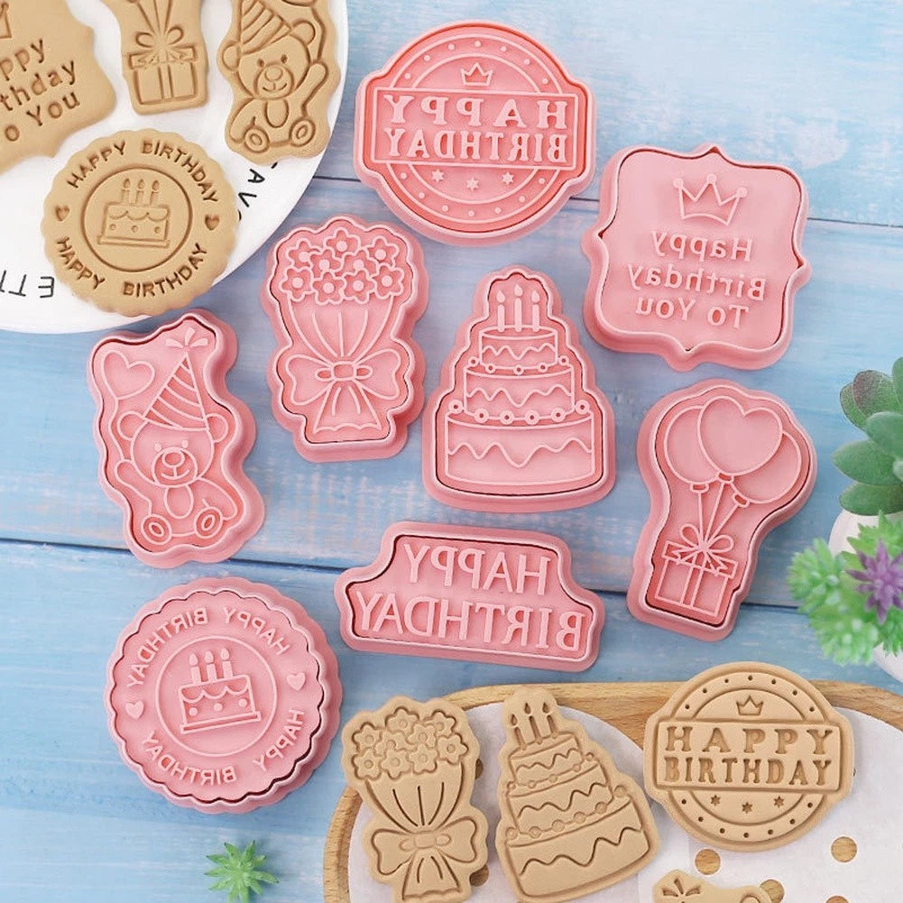 8-Piece Cartoon Cookie Cutters for Kitchen Baking Tools