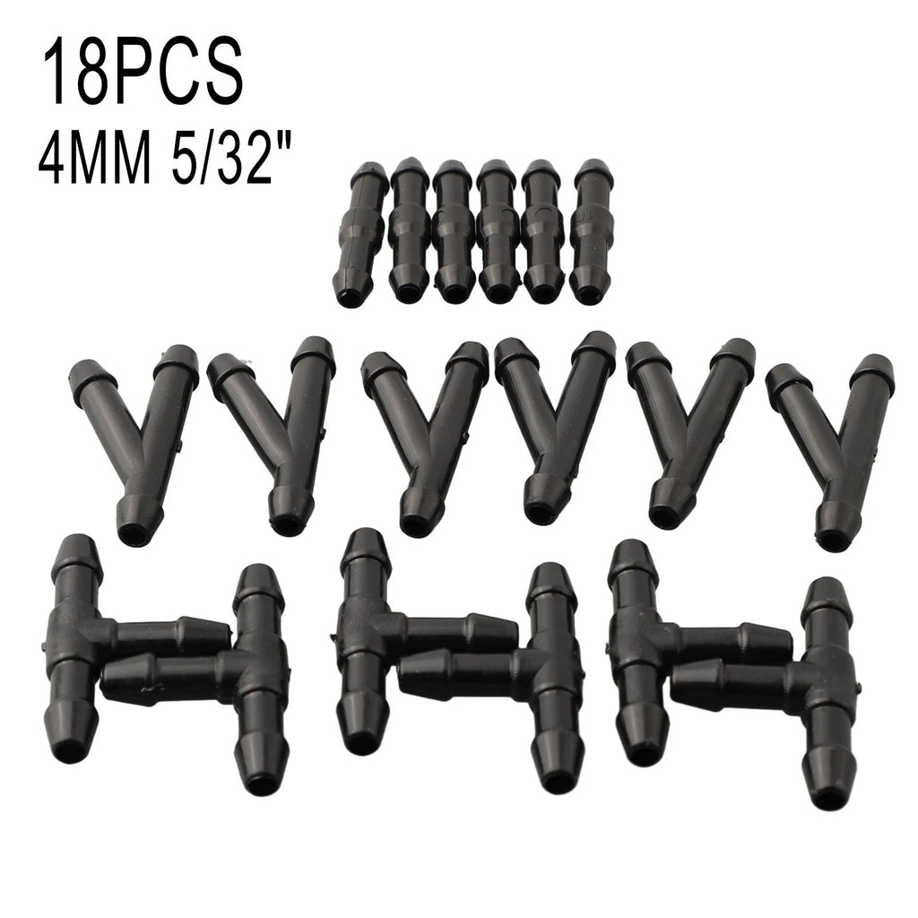 18 Pack Windshield Washer Hose Connector for Universal Vehicles (T/Y/I Type)