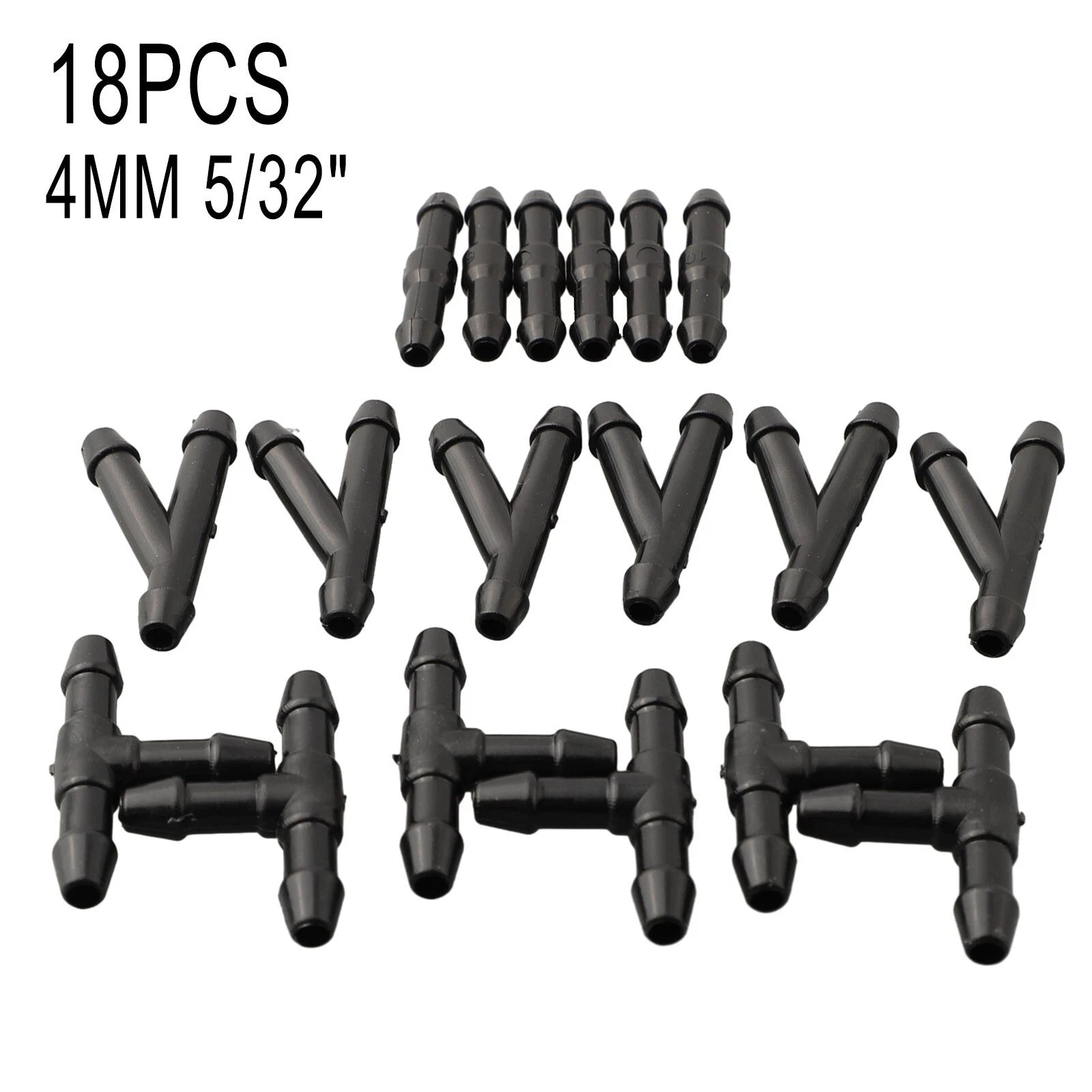 18 Pack Windshield Washer Hose Connector for Universal Vehicles (T/Y/I Type)