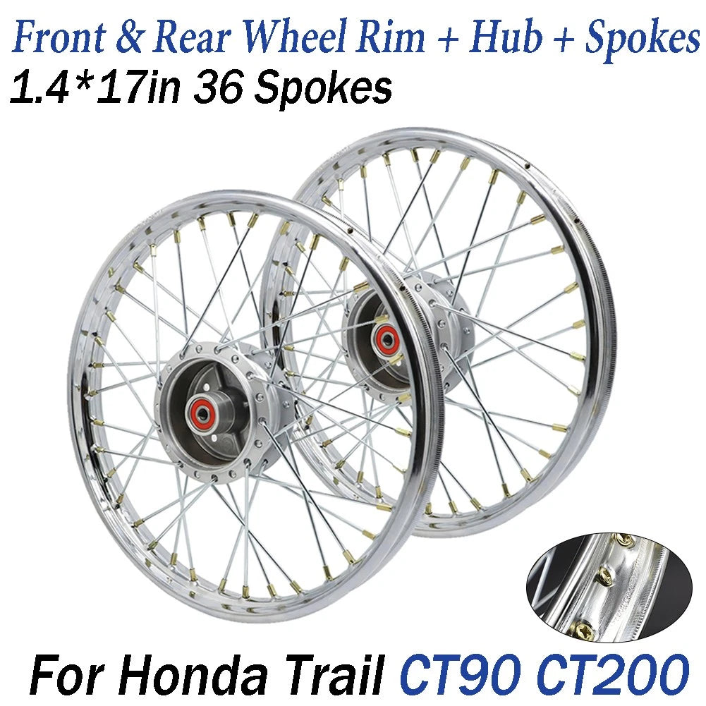 Complete Wheel Rim Hub Spoke Kit 17" for Honda CT90 (1966–1977)