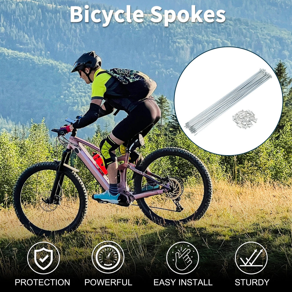 Bicycle Spokes Nipple Replacement Set 257mm for Universal Fit (2000–2099)