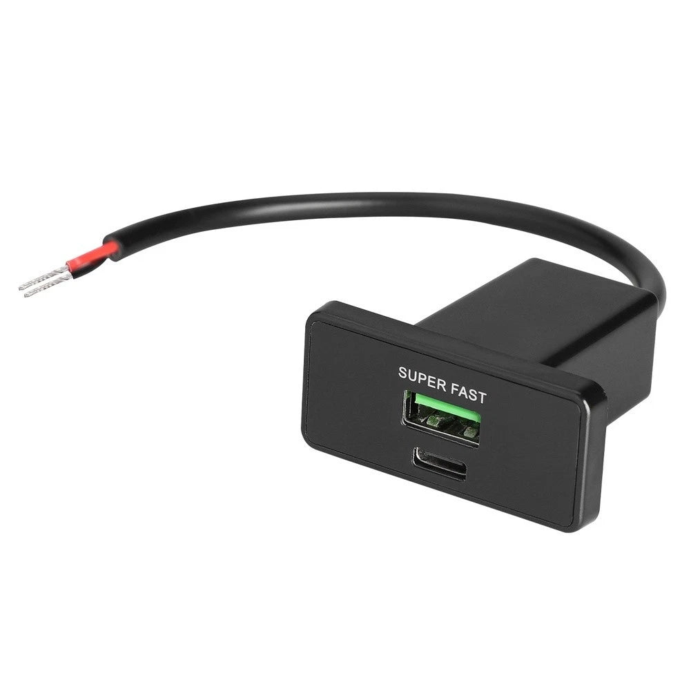 Car Charger for QC3.0 & PD Protocols (12V 24V) Type-C & USB