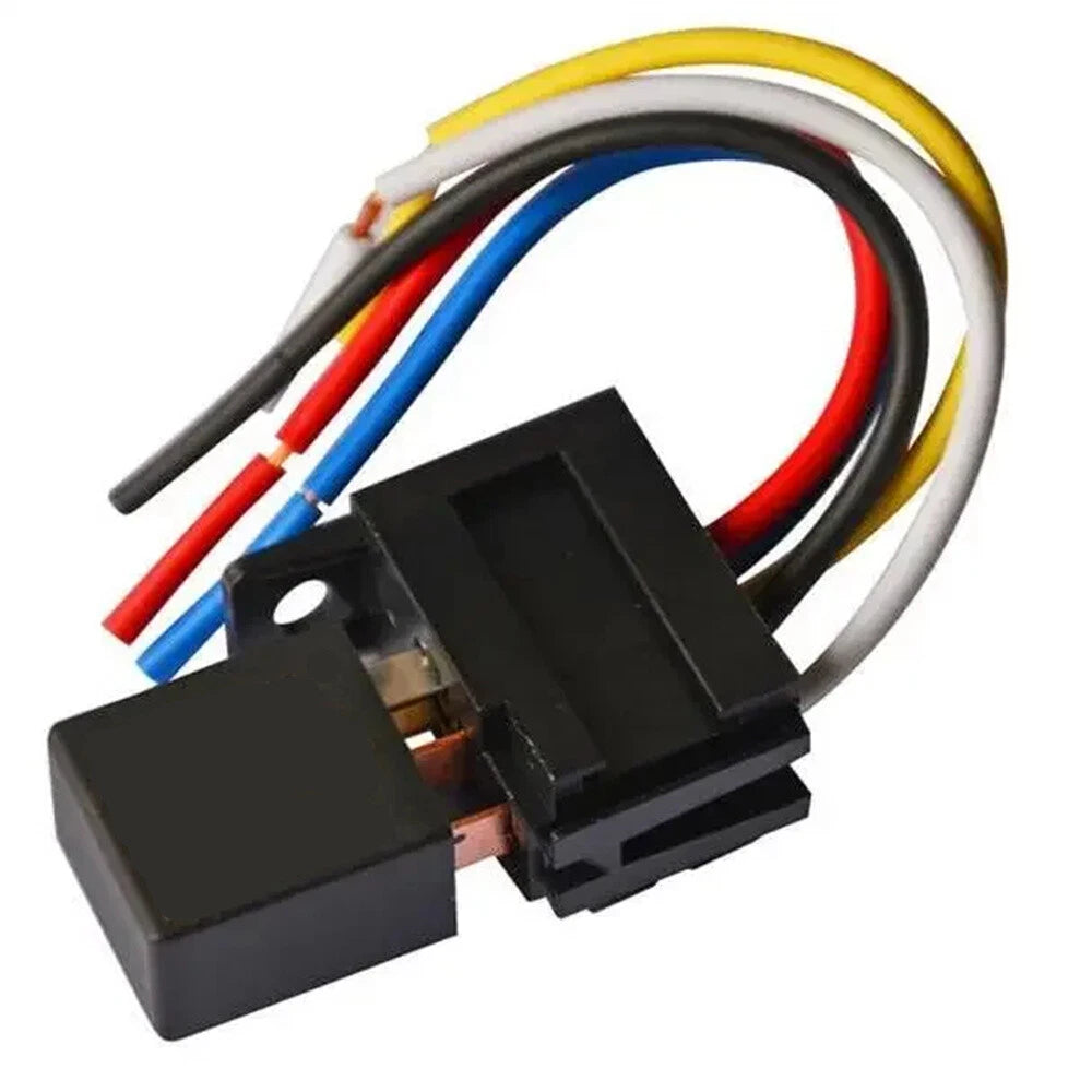 5-Pin 40A 12V Car Oil Pump Relay + Air Conditioning Relay Socket for