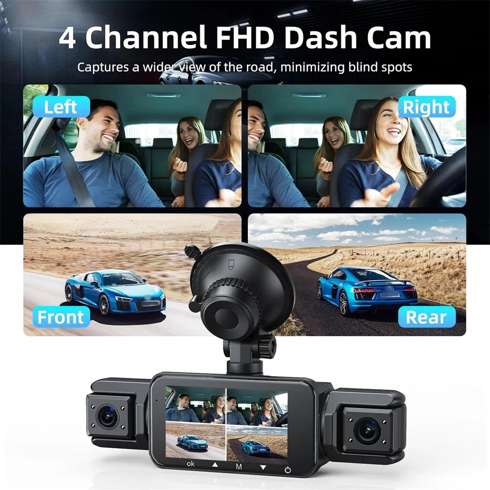 360° Dash Cam for Front and Rear Inside (FHD 1080P)