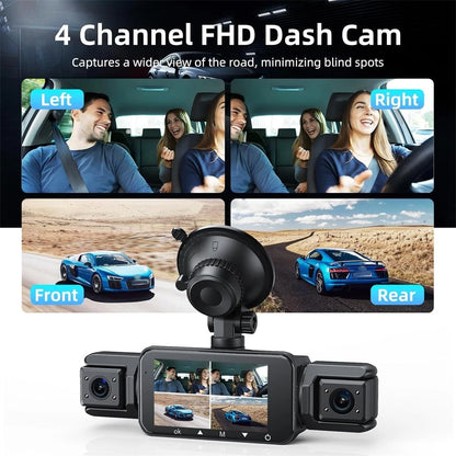 360° Dash Cam for Front and Rear Inside (FHD 1080P)