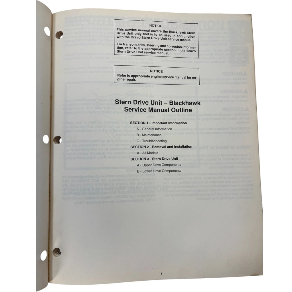 Blackhawk Sterndrive Unit Service Manual #20 for MerCruiser (1992)