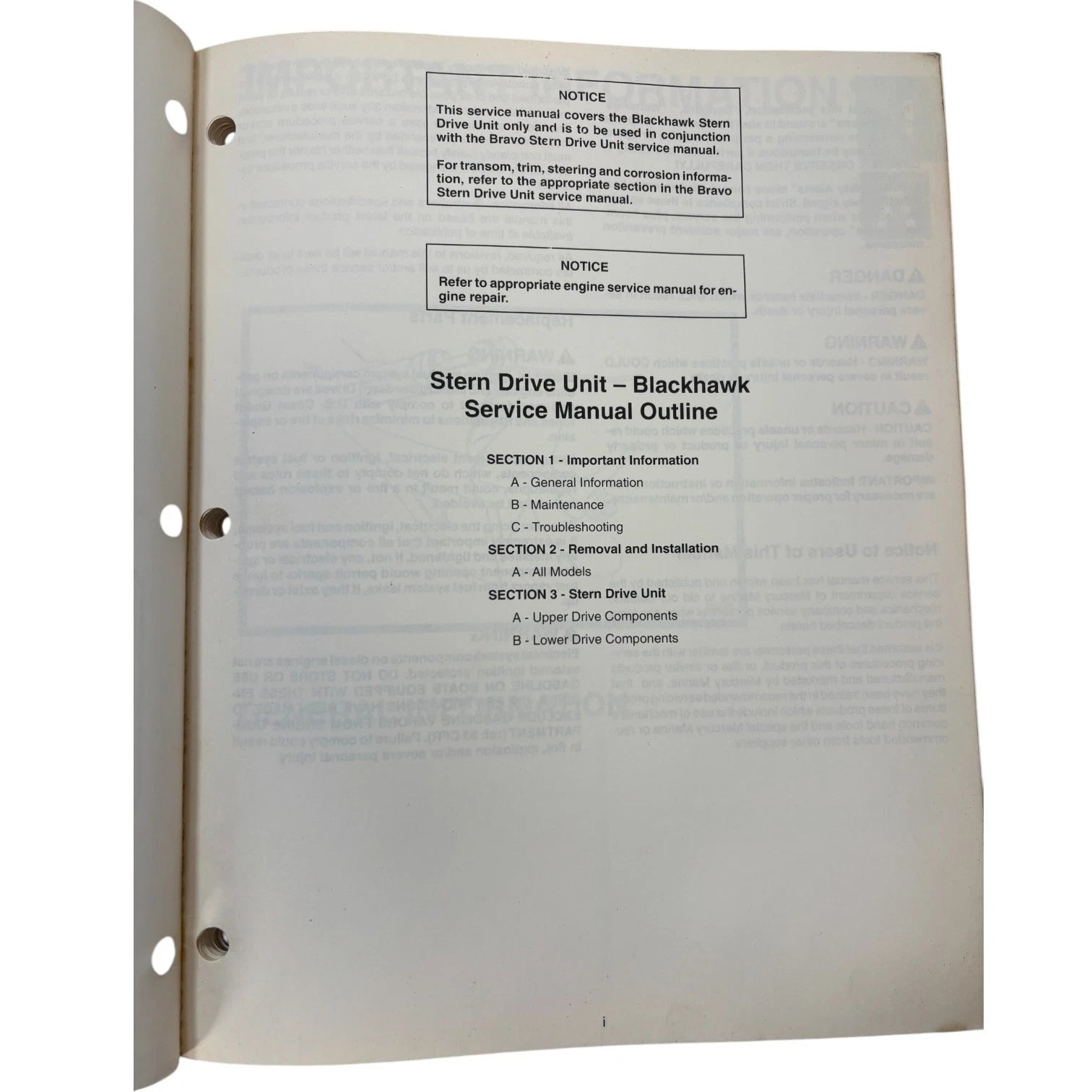 Blackhawk Sterndrive Unit Service Manual #20 for MerCruiser (1992)