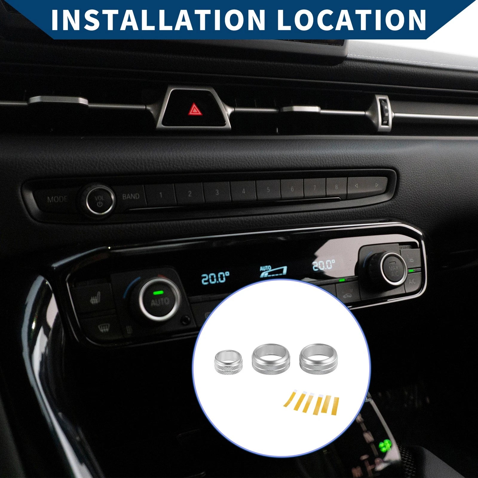 AC Radio Switch Knob Cover Ring Replacement for Toyota Supra (2018–2022)