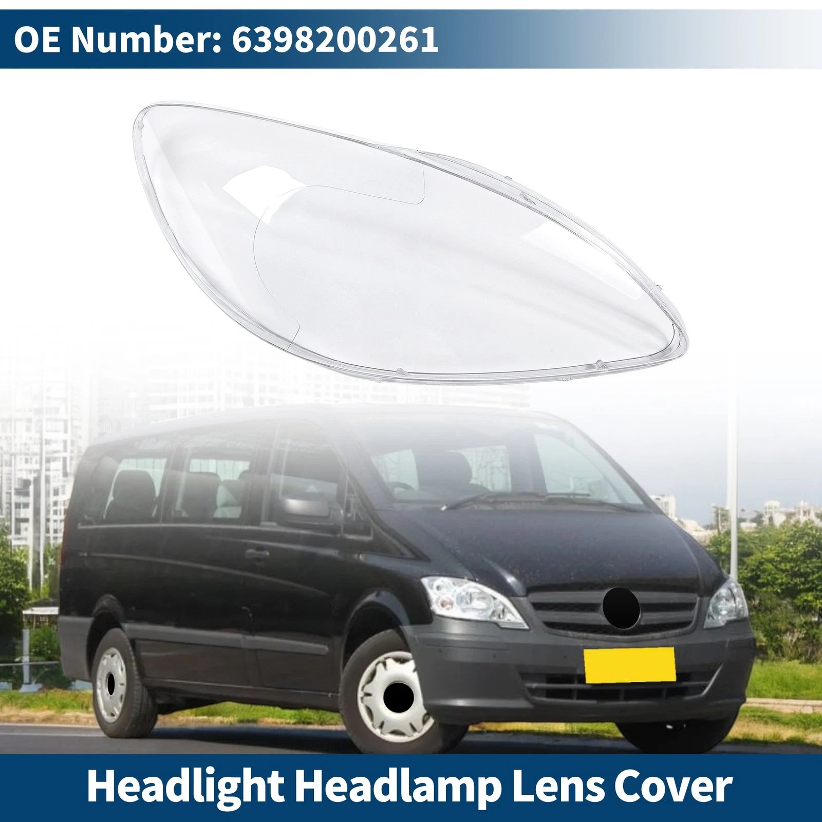 Headlight Lens Cover Front Right for Mercedes-Benz Viano (2004–2014)