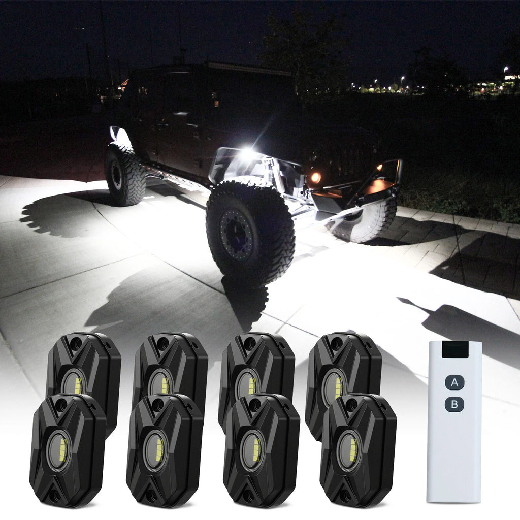 2X LED Rock Lights with Remote Control for Trucks SUV ATV UTV Golf