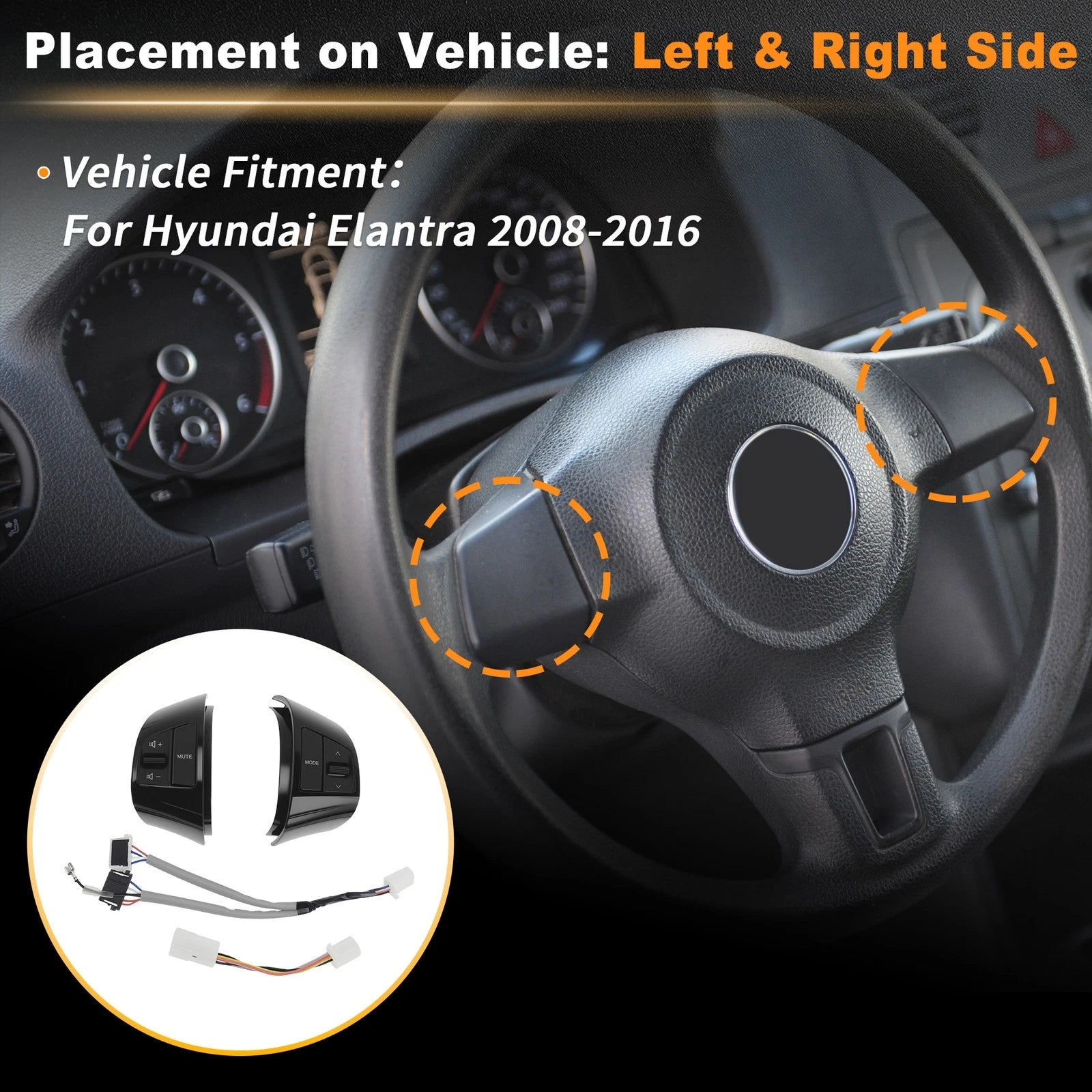 Steering Wheel Button Left Right for Hyundai Elantra (2008–2016)