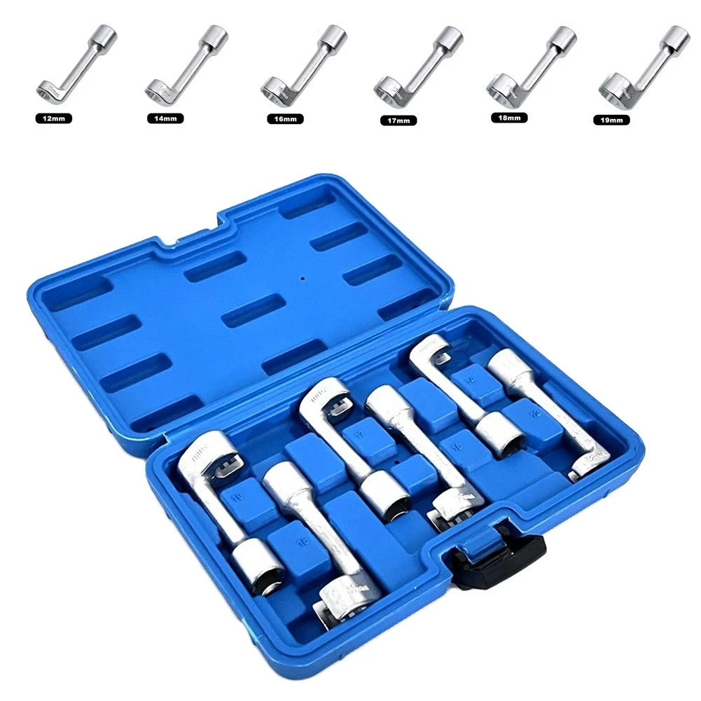 6PCS Bi Hex Open End Wrench Set for Diesel Fuel Injector Line Maintenance