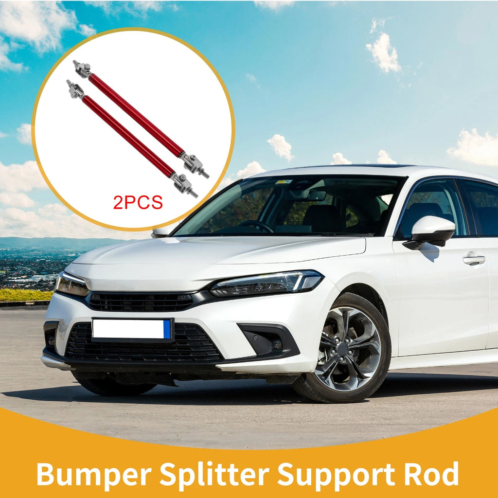 2X Adjustable Front Bumper Lip Splitter Strut Rod Tie for Universal