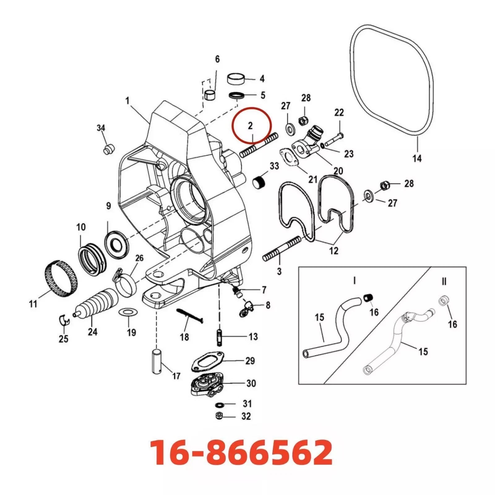 4Pcs Stud for Mercury Mercruiser (16-56296, 16-866562)