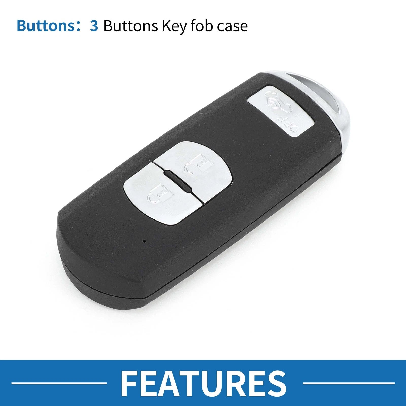 Keyless Entry Remote Fob Key Shell Case 3 Buttons for Mazda 3 (2009–2012)