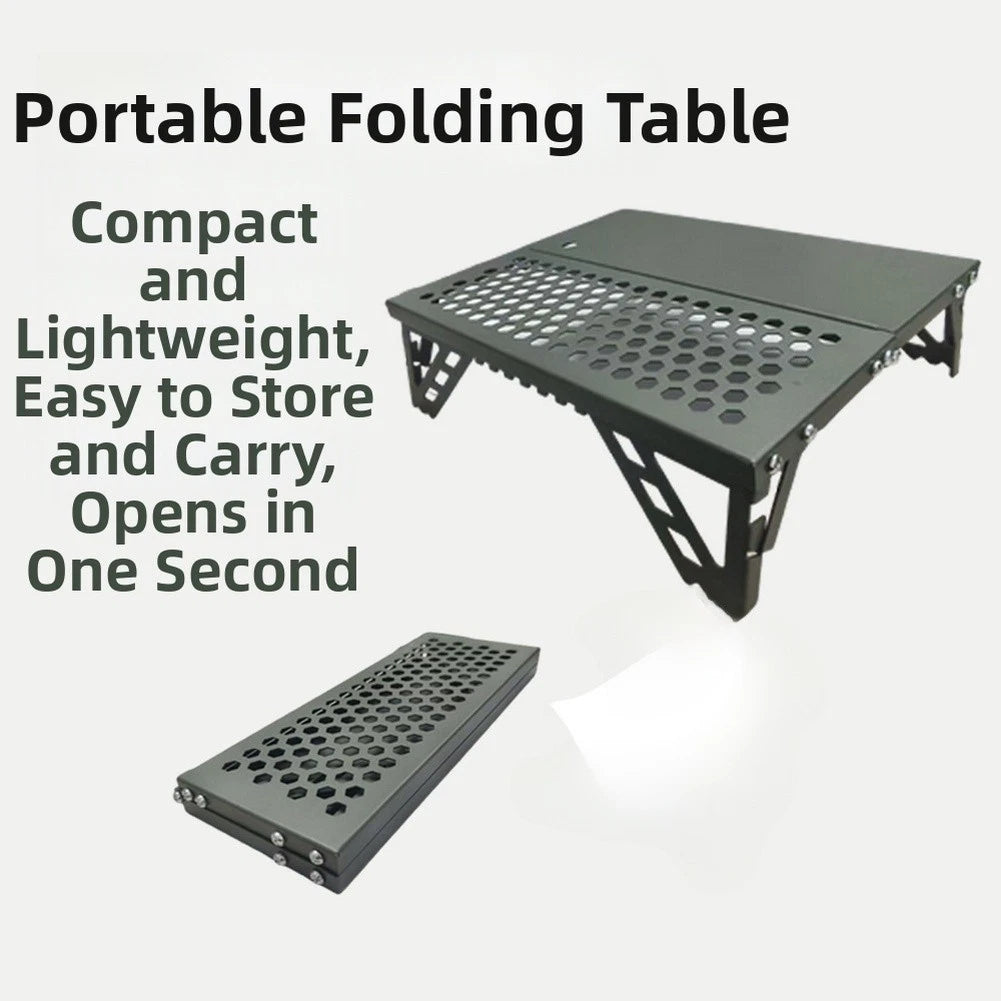 Mini Folding Table for Hiking - One-second Fast Unfolding, Triangular Legs