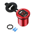 Dual USB Car Charger Adapter with LED Voltmeter for Universal Use