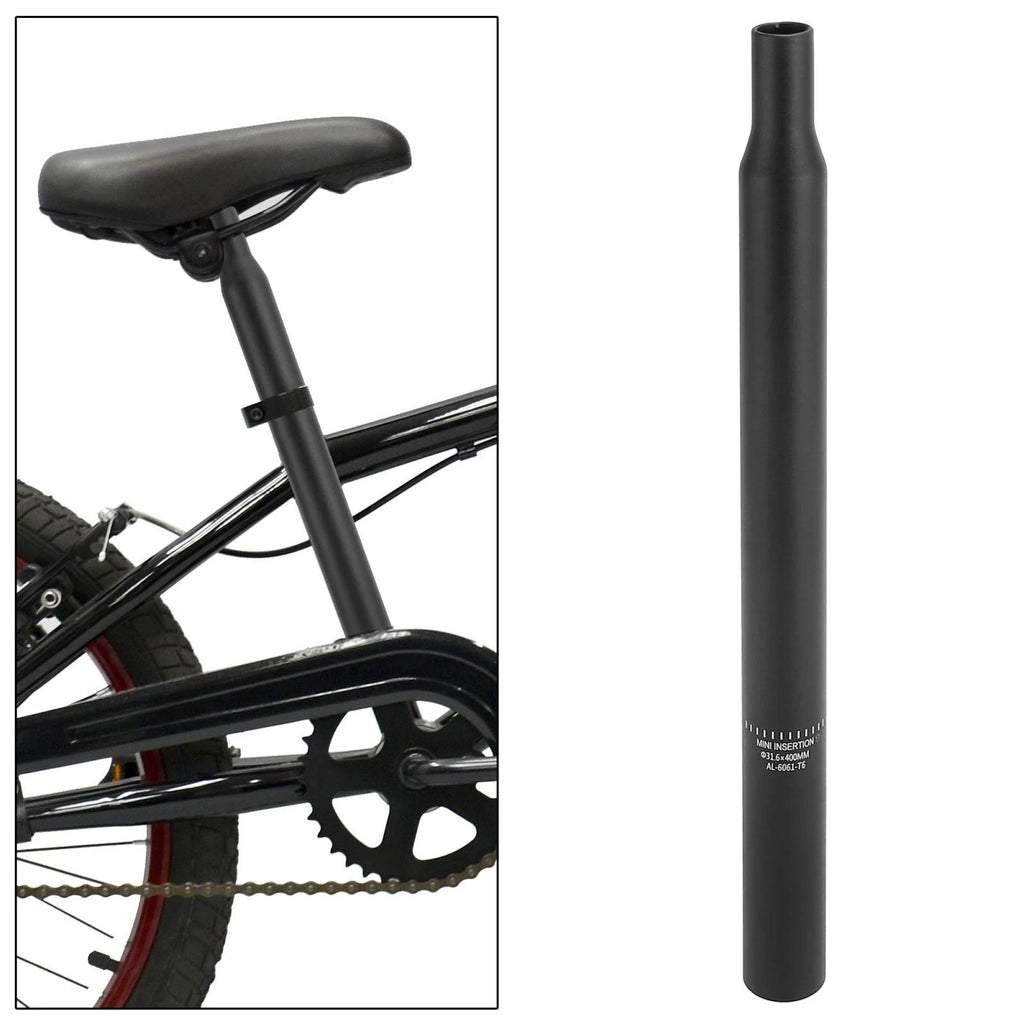 Aluminum Seat Post 31.6x400mm Replacement for Bicycle Seat Tube (Black)
