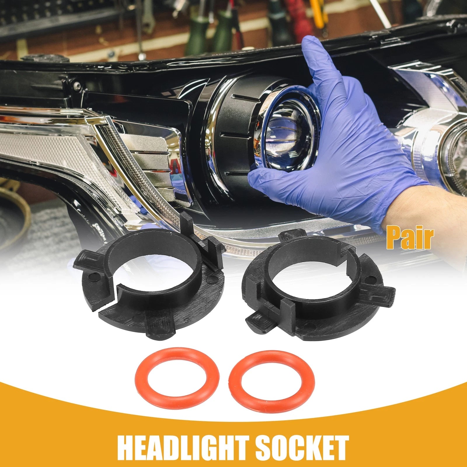 LED Headlight Retainer Holder Pair for Kia (2000–2016)