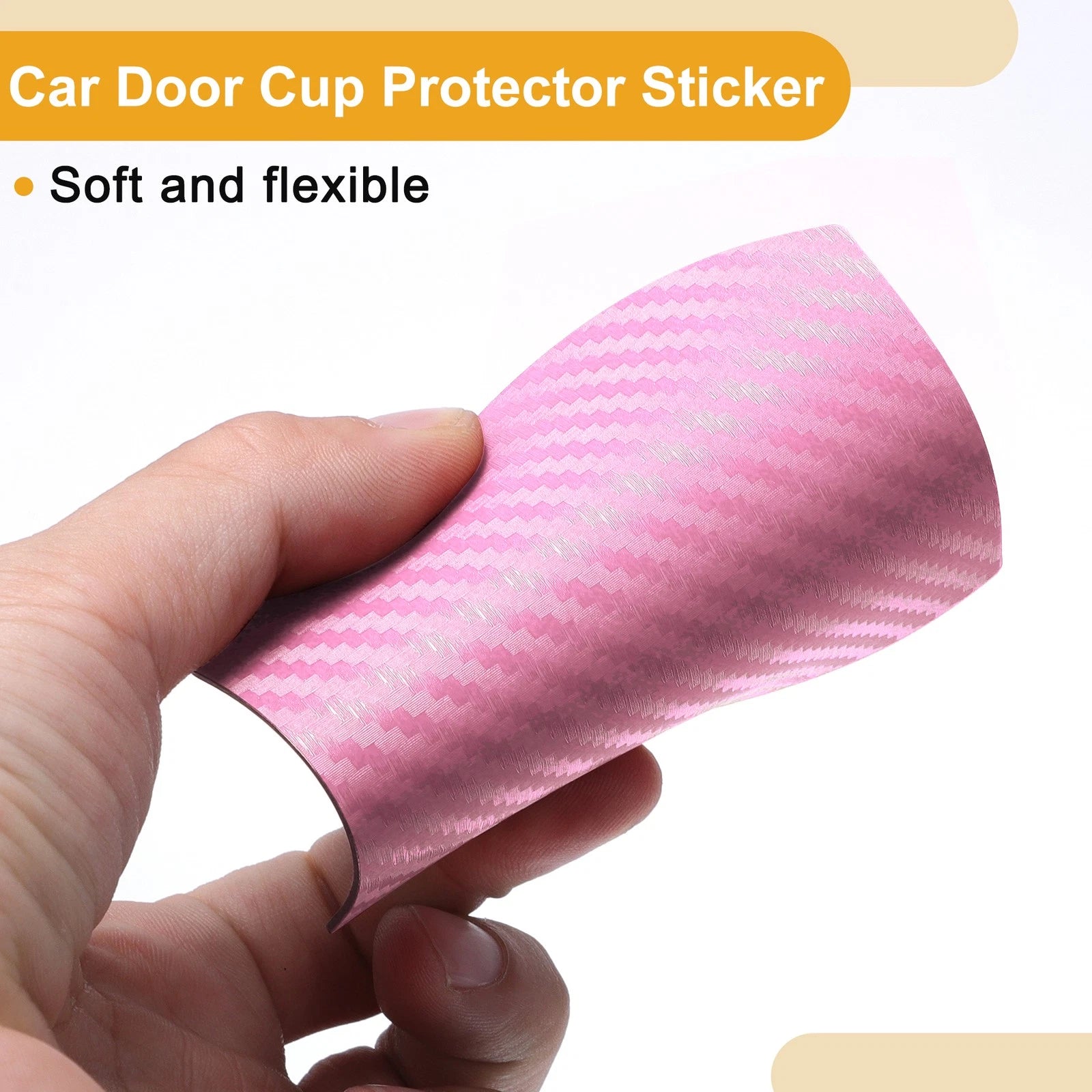 3D Car Door Cup Protector Sticker for Universal Fit (79x89mm) - Pink