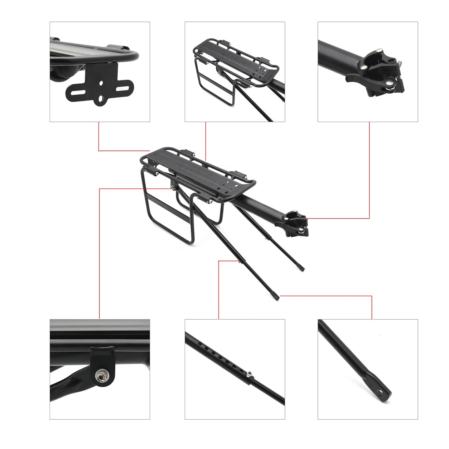 Rear Rack Fender for Bicycle (Adjustable Side Wing)