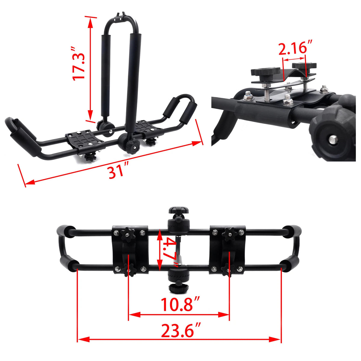 3 in 1 Universal Kayak Carrier Roof Rack for Car SUV Canoe