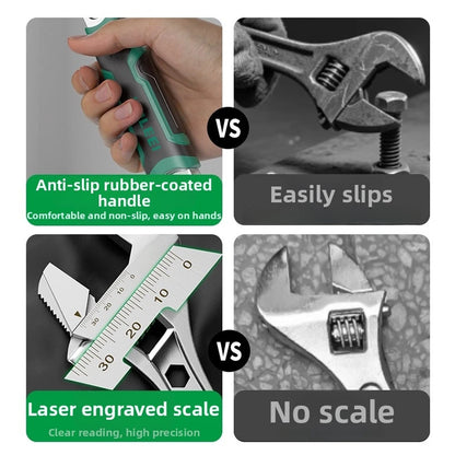 Adjustable Wrench Set 6 in 8 in 10 in Dual Function Chrome Vanadium Steel