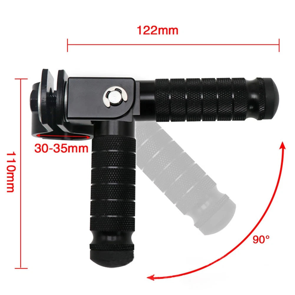 2X Gold Motorcycle Folding Rear Footpeg Kit for Universal Models (30mm-32mm)