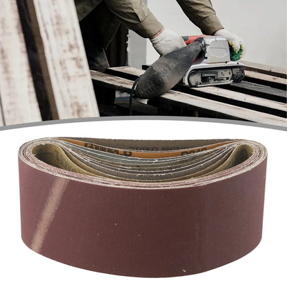 12PCS Sanding Belts for Heavy Duty Use (75mm Width, 457mm Circumference)