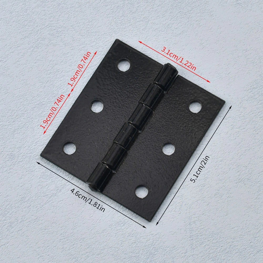 2Pcs Black Cabinet Hinge for Wooden Box Toolbox (51mm x 46mm)