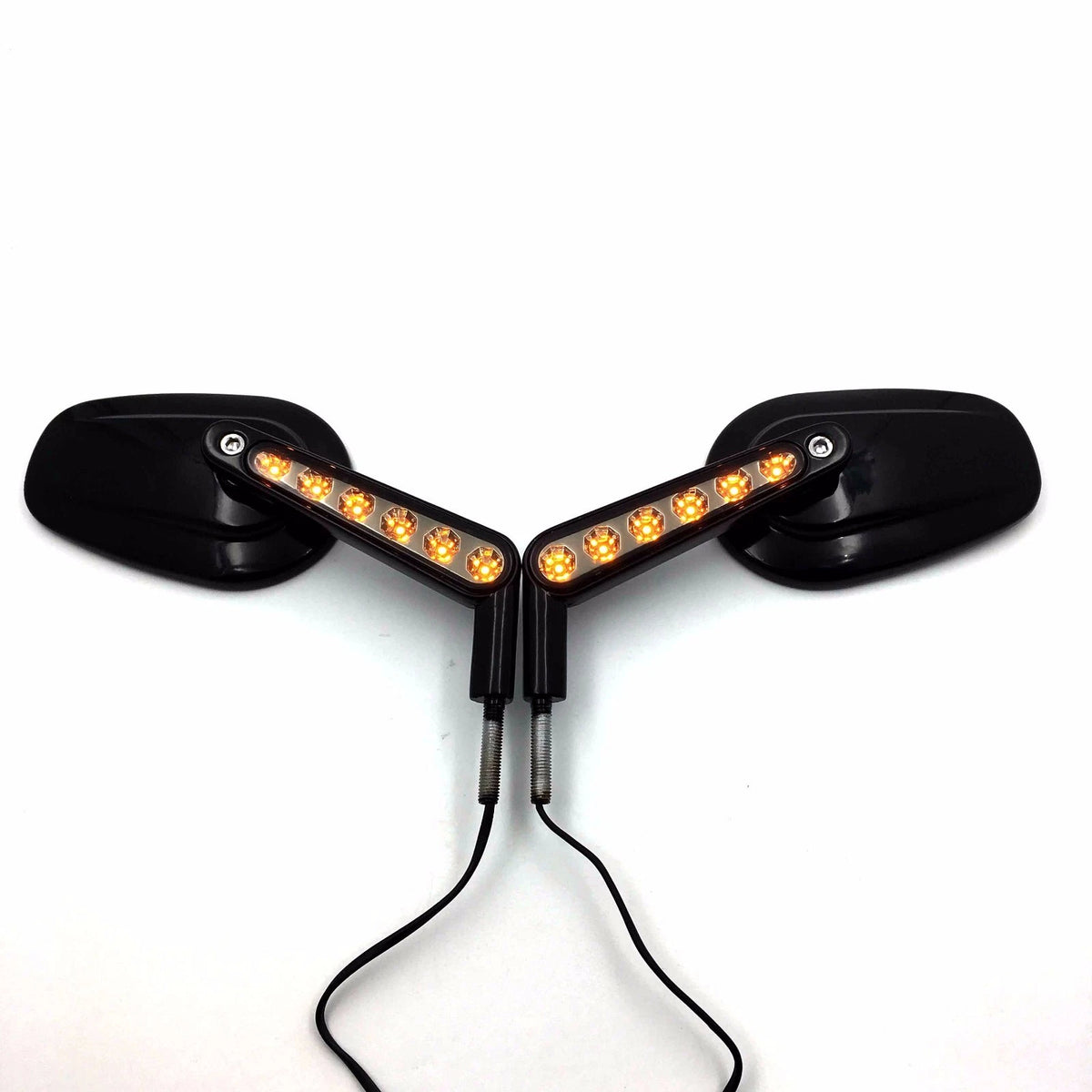 Rear View Mirror w/ LED Stem for Harley Davidson FLSTC FXDB DYNA FXDF FLSTF