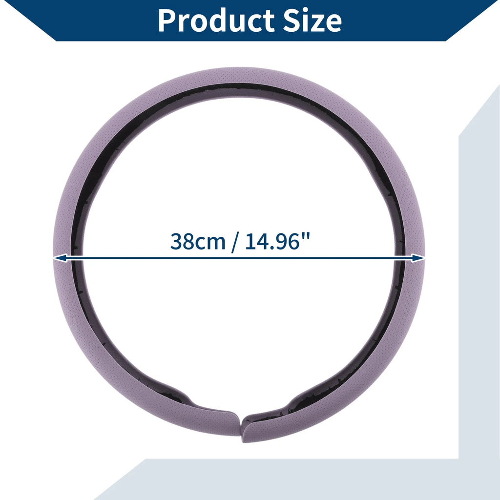 PU Artificial Leather Steering Wheel Cover for Universal Fit (14.96")