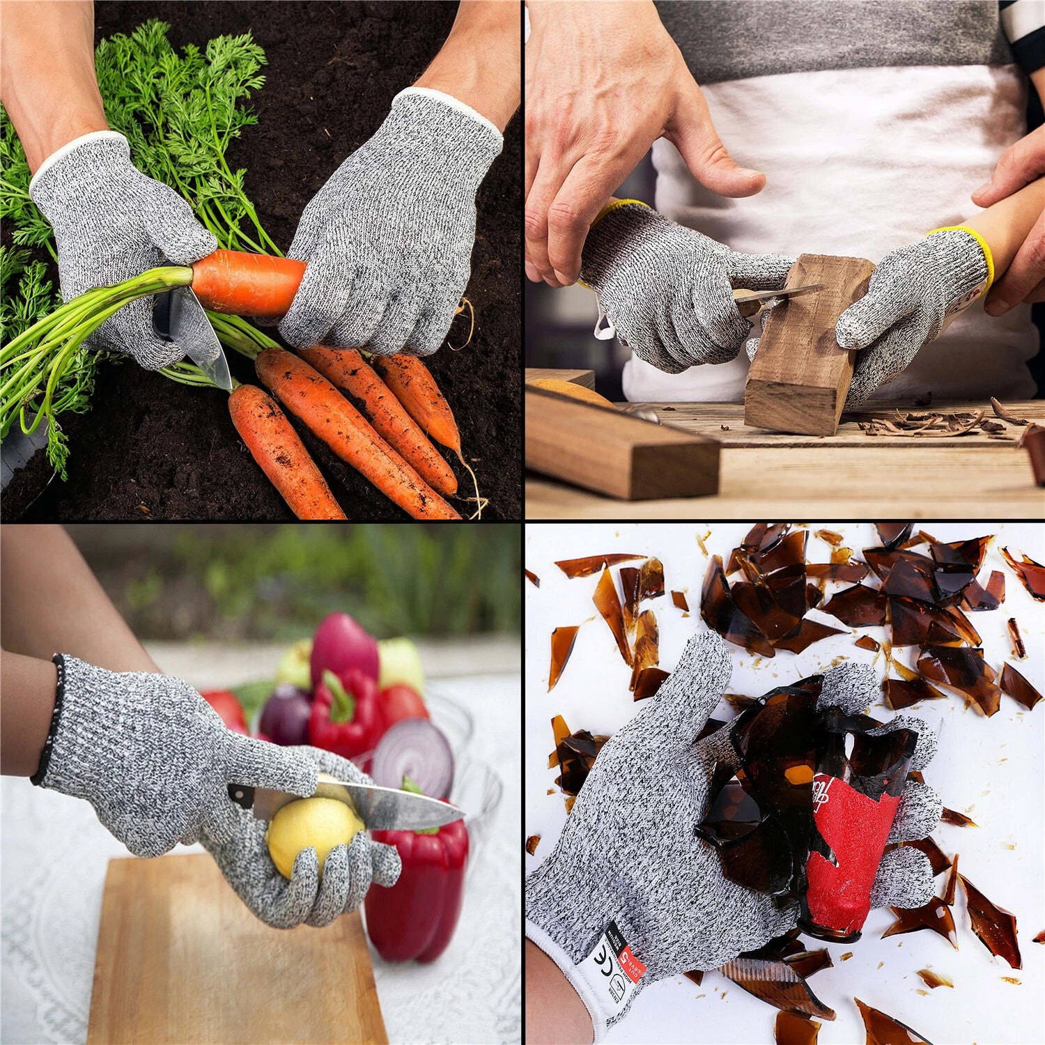 5 Pair Cut Resistant Gloves Level 5 for Kitchen Use