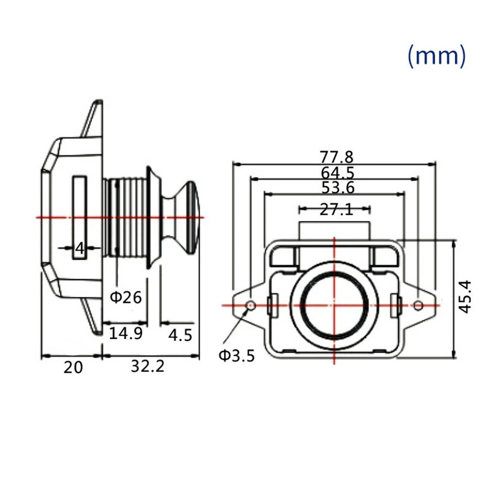 Push Button Cabinet Lock for RV Camper Yacht (26mm Mounting Hole)