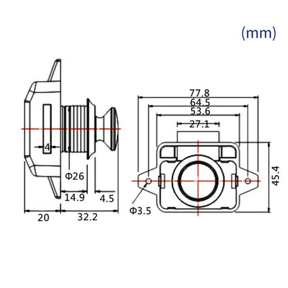 Push Button Cabinet Lock for RV Camper Yacht (26mm Mounting Hole)
