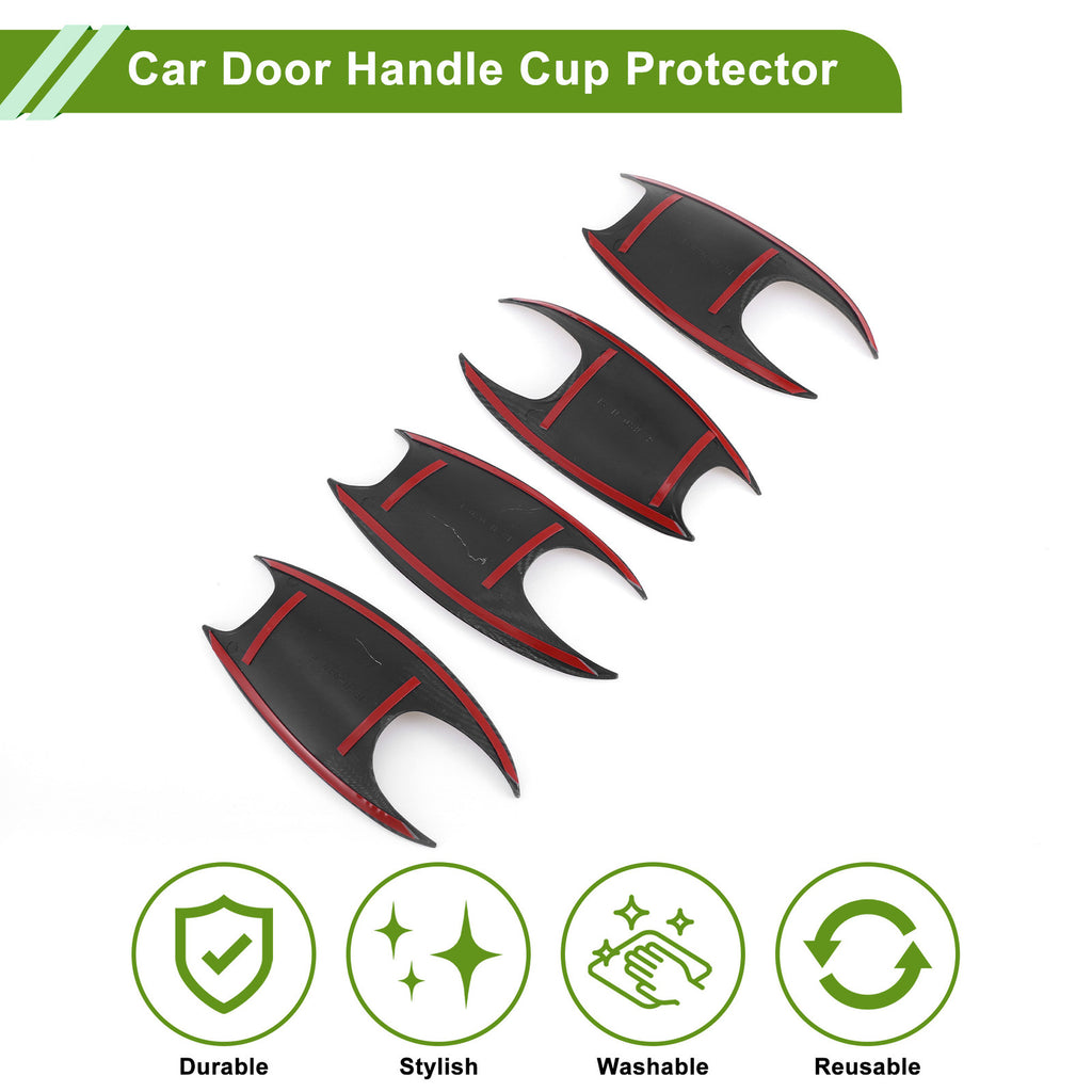 Car Door Handle Cup Protector Set for BMW X3 2022–2023 Black 4 Pcs