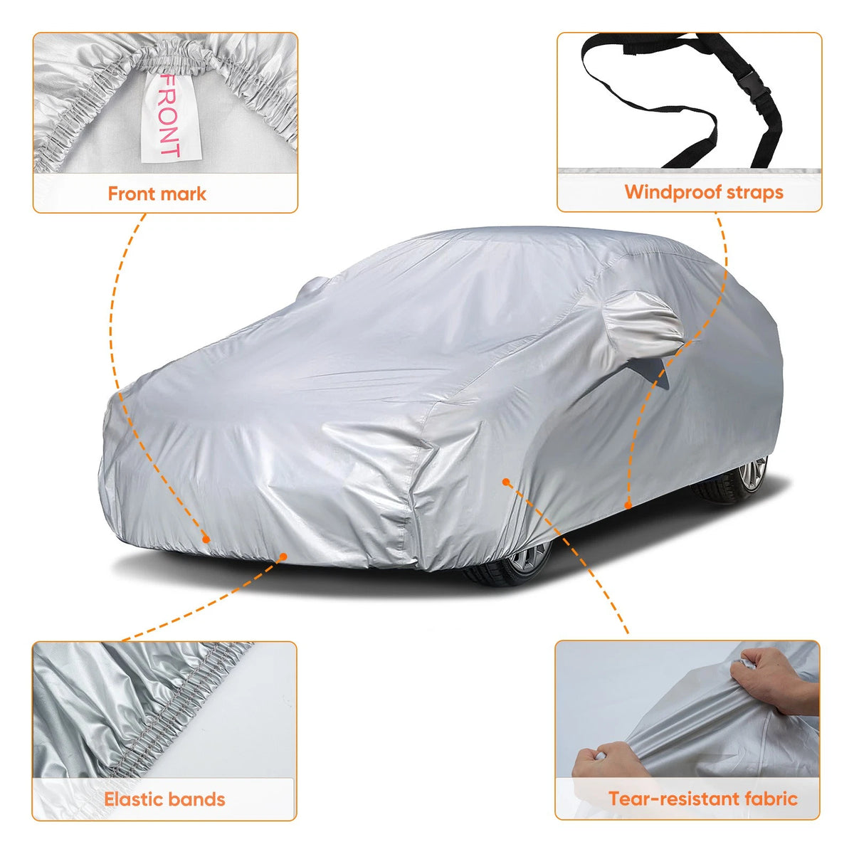 Car Cover for XL Full Sedan (Waterproof, Dust, Rain, Scratch Resistant)