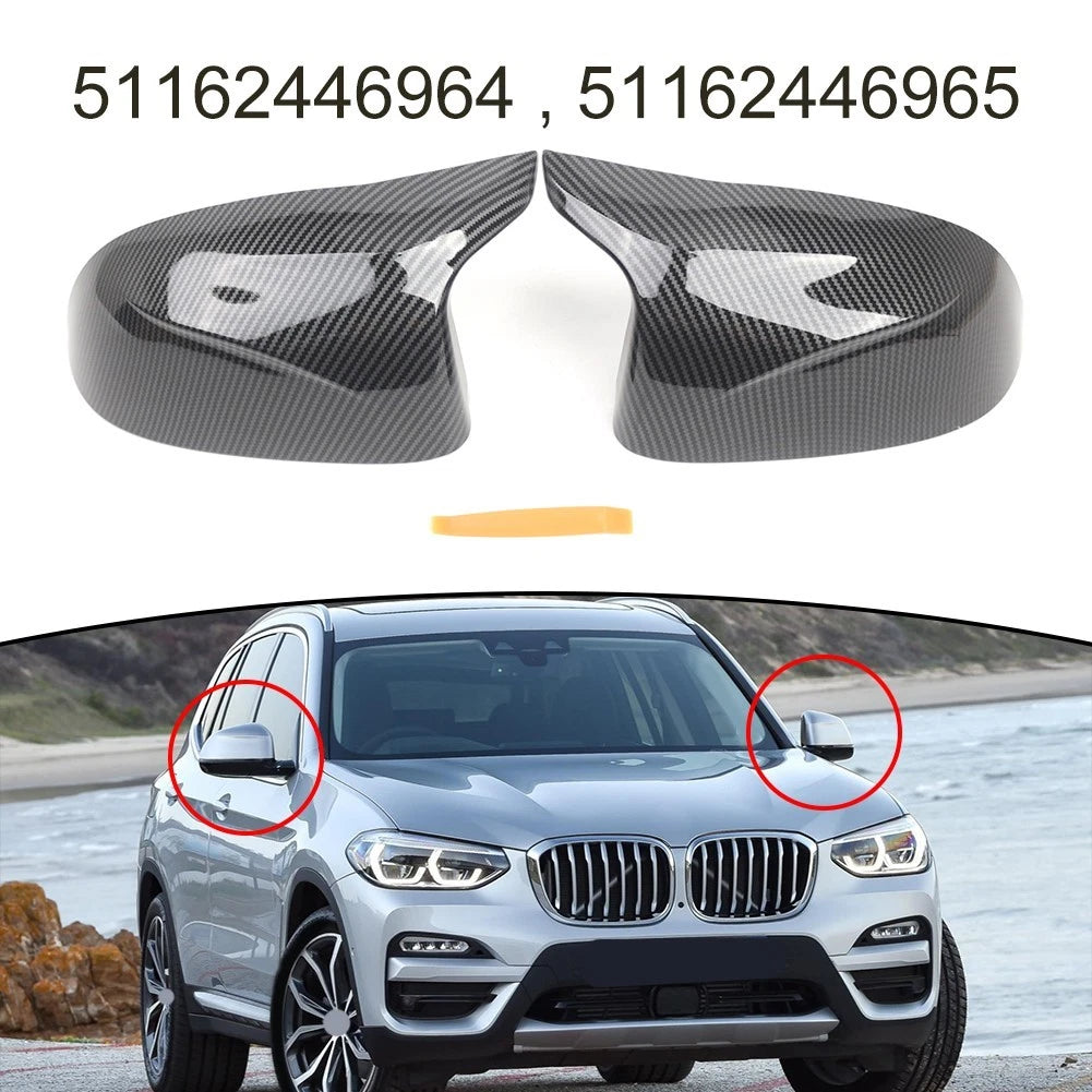 For BMW X3 X4 X5 X6 2018+ Side Mirror Housing Carbon Pattern ABS Material