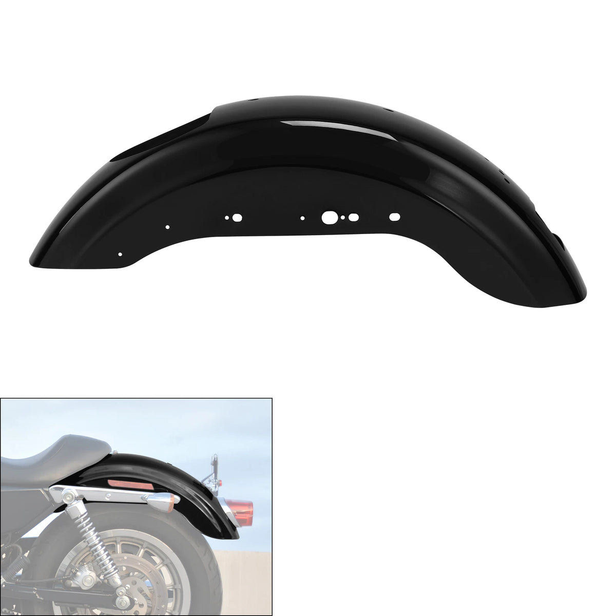 Gloss Black Rear Fender for Harley Sportster XL883 1200 (2007–2009)