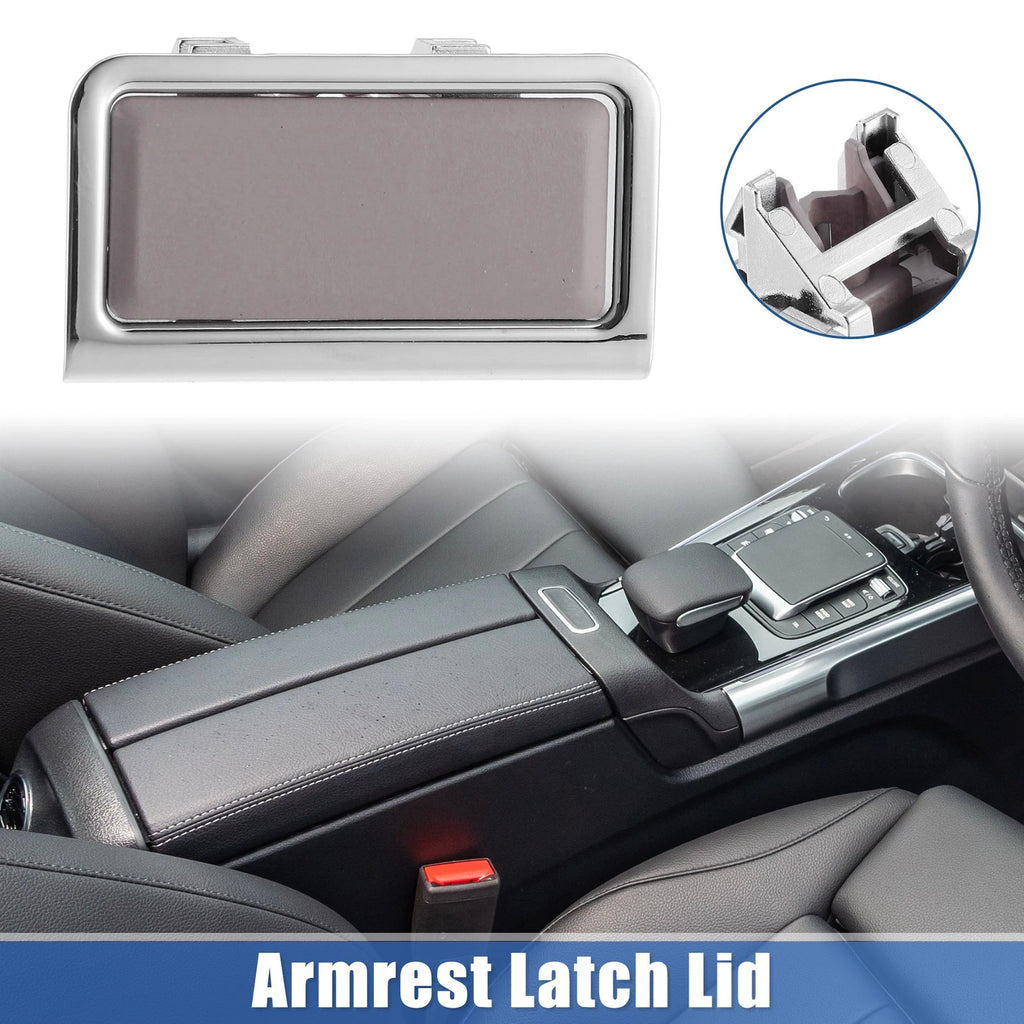 Armrest Latch Lid Replacement for Mercedes-Benz Dark Brown Silver Tone (W221)