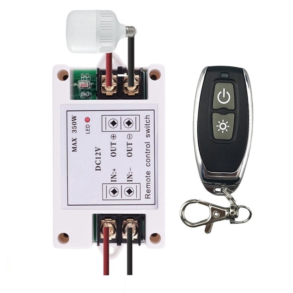 H12V DC 40A 350W RF Wireless Remote Control Receiver with 433MHz Remote