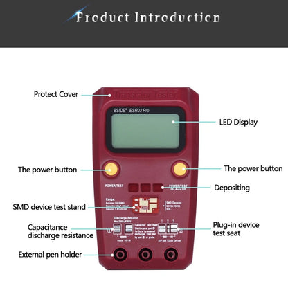 ESR02 Pro Digital Transistor Tester with Inductance Measurement Function