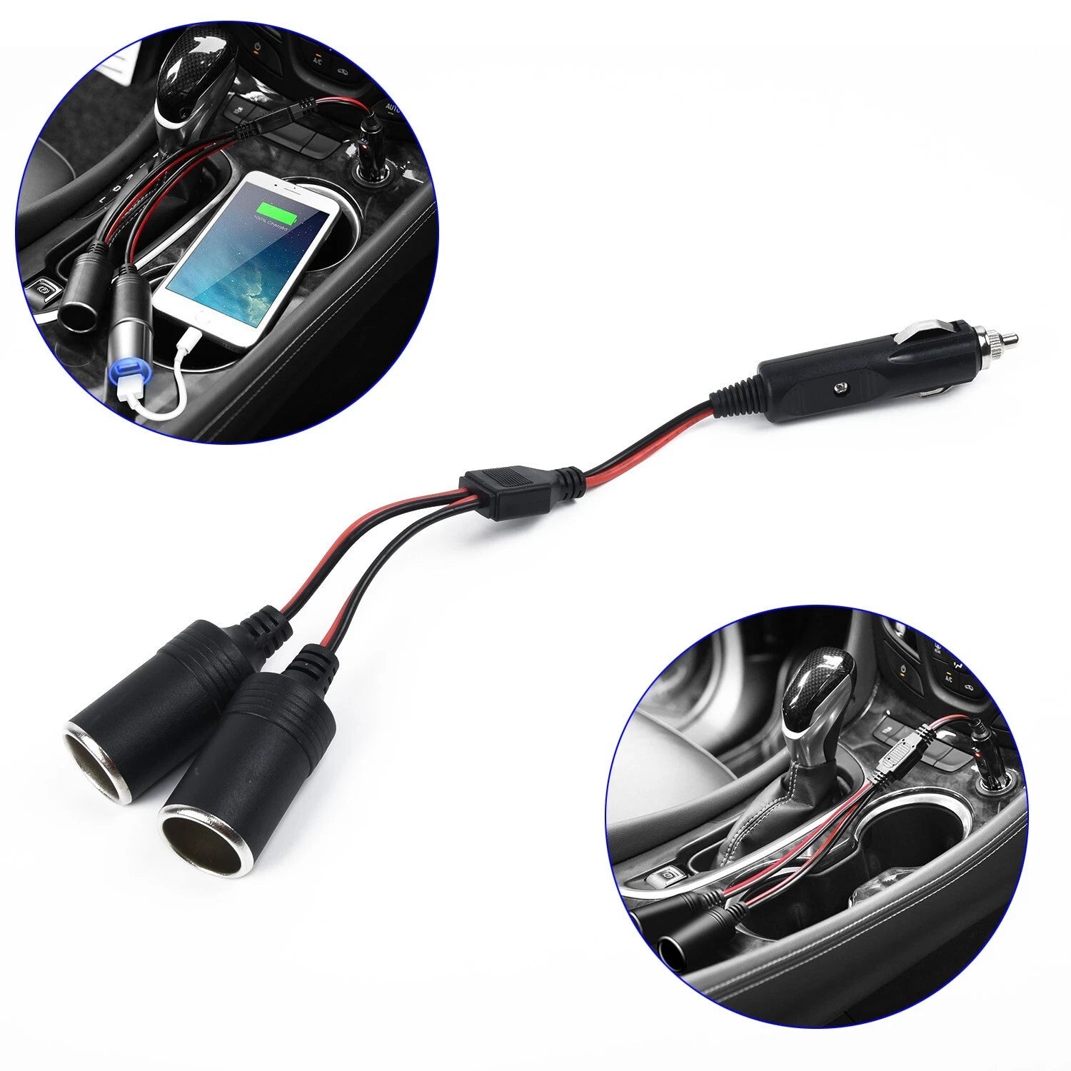 Dual Plug Adapter Charger for Car Cigarette Lighter Socket (Universal)