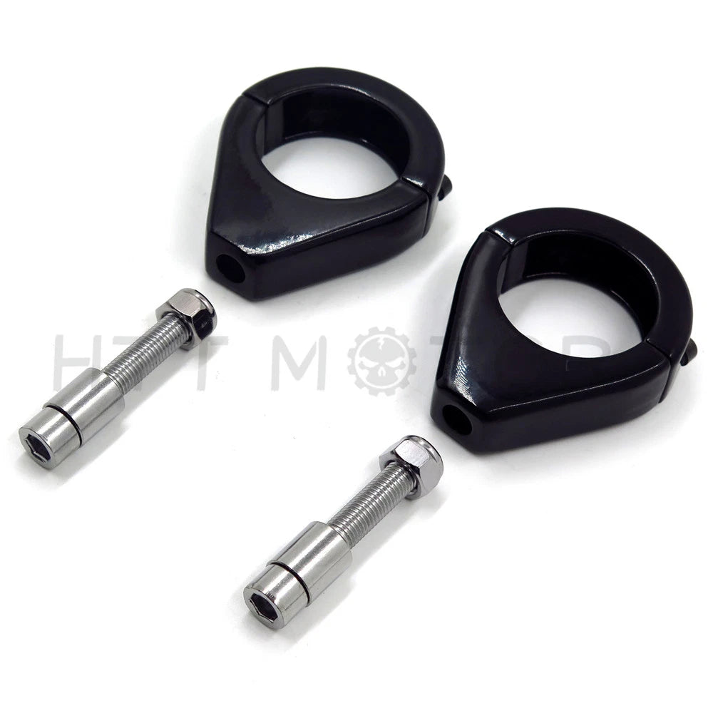 Fork Turn Signal Indicator Light Relocation Bracket Clamps for Harley