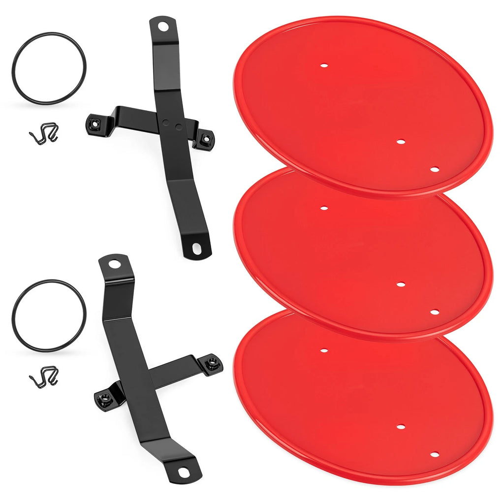 3 Red Number Plate Kit for Honda Z50 Z50R (1979–1987) w/ Brackets Clips Bands