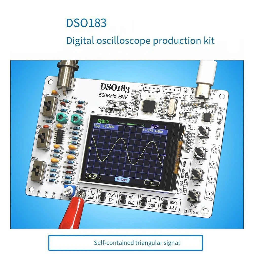 DC 5V Oscilloscope Development Kit for Electronics (500kHz Bandwidth)