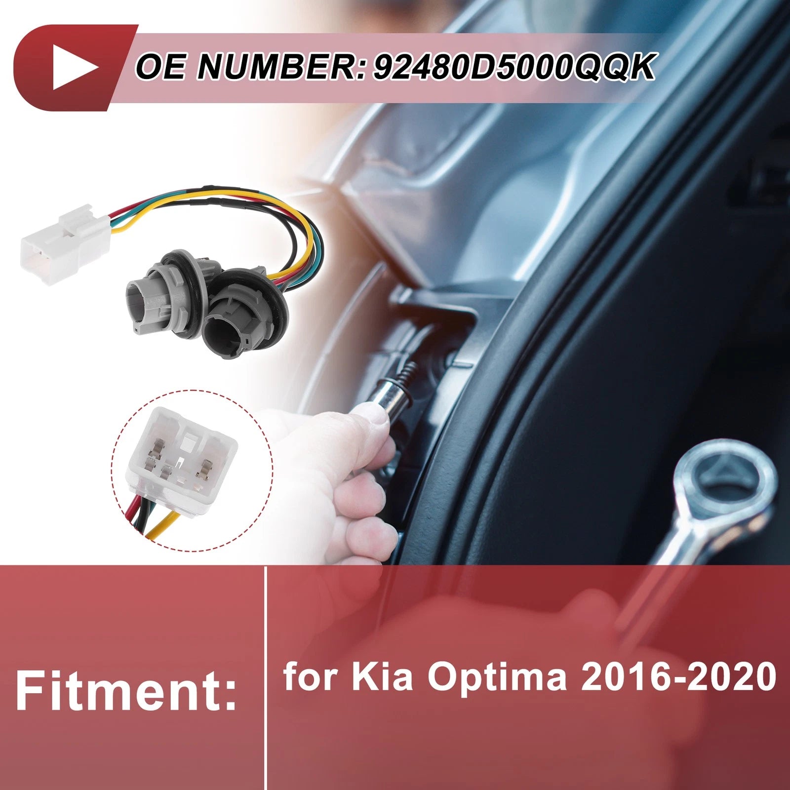 Tail Light Socket Wiring for Kia Optima (2016–2020) No. 92480D5000Q QK