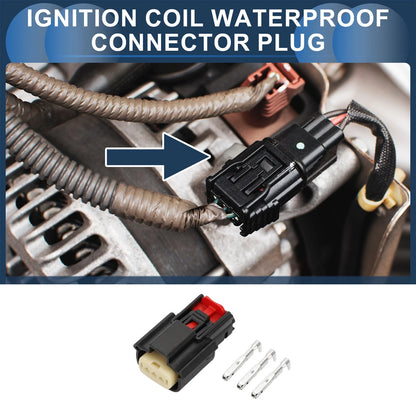 Ignition Coil Waterproof Connector Plug 3 Pin for Ford Mazda (1 Set Black) (2006–2024)