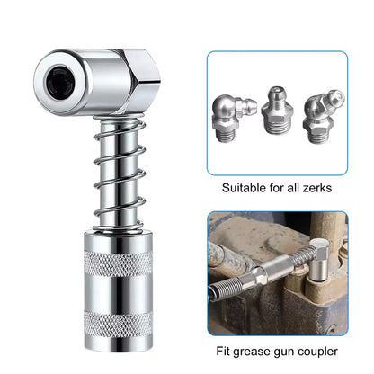 Set of 1 Grease Nozzle Adapter for Grease Gun (90 Degree)
