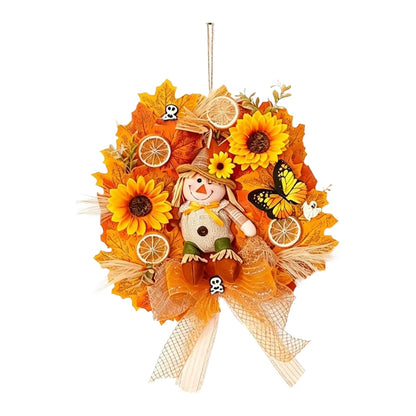 Scarecrow Wreath for Outdoor Decor (No Year Range Provided)